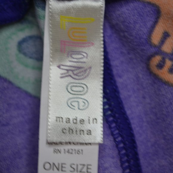 LuLaRoe ONE SIZE Purple SUGAR Skulls DAY OF THE DEAD Stretch LEGGINGS Pants VHTF - Picture 5 of 6